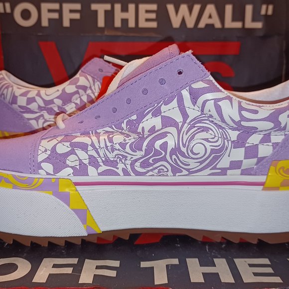 Vans Old Skool Men's 8/Women’s 9.5 stacked Wavy Daze Sheer Lilac VN0A4U15BD9 - Picture 11 of 12